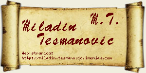 Miladin Tešmanović vizit kartica